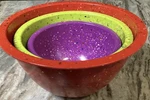 Beautiful Zak! Confetti Mixing Bowls Set Of 3-VGC. Fixed Price $44.00.