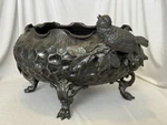 Antique Reed & Barton Hammered Silverplate Centerpiece Bowl Bird Orange Branches. Fixed Price $275.00.