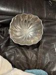 Vintage Wilton Metal Silvertone Scalloped Swirl Design Bowl. Fixed Price $18.00.