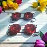 Platinum Pets Deluxe Small Double Diner Feeder Rimmed Bowls. Red.. Fixed Price $35.00.