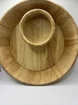 Chip And Dip Serving Bowl 12" X Natural Light Wood Marketplace Fruit Veggies. Fixed Price $12.74.