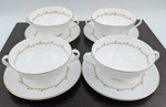 Set Of Royal Doulton Rondo H4935 English Cream Soup Cups Bowls And Saucers. Fixed Price $68.99.