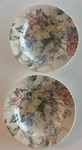 Oscar De La Renta English Tapestry 8 3/4" Rim Soup Bowls Set Of 2 LF005 Ivory. Fixed Price $13.49.