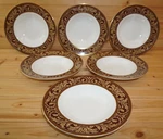 Royal Doulton Tennyson Set Of (6) Rimmed Soup Bowls, 1/8" (B32). Fixed Price $258.88.