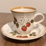 Mikasa Strawberry Festival Cups Saucers Set Of 2 Stoneware EB801 3.75 Japan. Fixed Price $24.99.