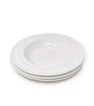Gorham Modern Groove Bone China Set Of 4 White Large Rim Soup Salad Bowls New. Fixed Price $40.00.