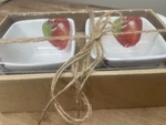 Brand Macy's The Cellar 4 Pc Set Apple Stoneware Serving Bowls Square Nib. Fixed Price $14.50.