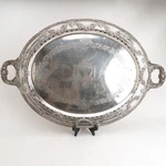 Lawrence Smith Lbs Co Silverplate Huge 29" Ornate Pierced Rim Tray Boston. Fixed Price $350.00.