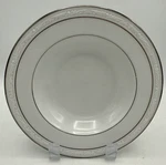 White Scapes Noritake Stoneleigh Soup Bowl Silver Rimmed #4062. Fixed Price $8.49.