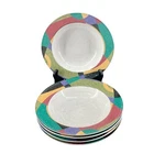 Set Of 5 Mikasa Studio Nova "impulse" 8" Rim Soup Bowls Y2262 Y2K Kitchen Geo. Fixed Price $11.99.