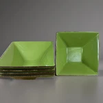 Lorren Home Trends LH501 Green Square Bowls 6.5 Set Of Soup. Fixed Price $49.99.