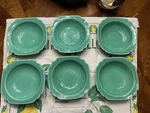 Vtg. 1940 S Homer Laughlin Co Riviera Pottery 8 Vegetable Bowl Green. Fixed Price $30.00.