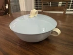 Homer Laughlin Skytone Blue Vegetable Lidded Serving Bowl W/ L52 N8 /r. Fixed Price $25.00.
