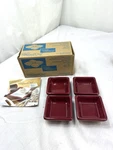 4 The Pampered Chef Simple Additions Petite Squares Burgandy # 1990 New Open Box. Fixed Price $22.99.