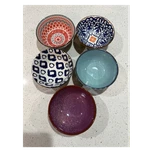 Ooh La! By Bia Five Multicolor Ceramic Bowls 4.75 Dessert Soup. Fixed Price $25.00.