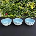 Rachael Ray Pendulum Bowls Set Of 3 Blue White Handpainted Ceramic Soup Cereal. Fixed Price $22.99.