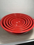 Zak Designs Red Melamine Mixing Bowls 5 Piece Set Vintage Retro Nesting Kitchen. Fixed Price $45.00.
