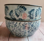 Yokohama Studio Hand-painted Ceramic Bowls Floral & Butterfly Set Of 2. Fixed Price $39.99.