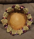 Grasslands Road Grapes Motif Decorative Bowl 8 Diameter. Fixed Price $17.00.