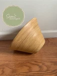 Sixtrees Bamboo Wood Serving Bowl Smooth Finish Beige Round Solid. Fixed Price $15.99.