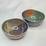 Pair Of 6" World Market Triple Glazed Ceramic Wavy Rim Cereal/salad Bowls - New!. Fixed Price $25.00.