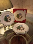 Nikko Japan Christmastime Set Of 4 Octagonal Tree Salad Plates In Box. Fixed Price $34.99.
