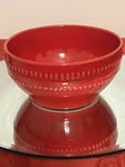 Royal Norfolk Ceramic Red Embossed 6" Cereal/soup Bowl With Coffee Mug. Fixed Price $43.00.