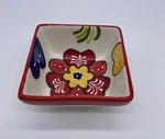 Hand Painted 3D Embossed Flowers Square Bowl Portugal Terceira Souvenier Ceramic. Fixed Price $14.99.