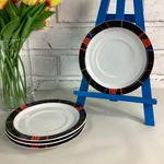 Studio Nova Jazz Black 6" Saucer Plates L9229 Larry Laslo Design Japan Set Of 4. Fixed Price $24.00.