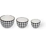 Boston International Ceramic Nesting Prep Bowls 3 Size Black And White. Fixed Price $17.98.