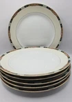 Noritake N1160 Dinner Plates 10 Set Rare Pattern Roses Navy Teal Bar. Fixed Price $25.00.