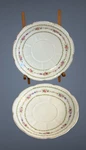 2- Antique Bassett Limoges Austria Tea Saucers Pink Purple Green Floral 1800S. Fixed Price $29.95.