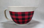 Mixing Bowl Ceramic The Bake Shop By Master Class Plaid 9"X 6" Perfect Condition. Fixed Price $16.99.