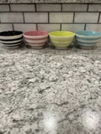 Thirty-one "get The Scoop" Ceramic Ice Cream Bowls Striped Set Of 4. Fixed Price $15.65.
