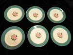 Vtg Homer Laughlin Empire Green No Gold Verge Rim 7 14 Plate Lot Of 6 Euc. Fixed Price $21.46.