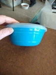 Vintage Packerware Teal Plastic Cereal Snack Bowl 6" With Lid Retro. Fixed Price $5.00.