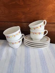 Set 4 Noritake Versatone Happy Talk Coffee Cup & Saucer Floral Japan 307W10. Fixed Price $30.00.