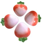 Dessert Bowls, Strawberry Shaped Ceramic Pink Ombre Fruit Set Of 4. Fixed Price $68.00.