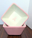 Pampered Chef Help Whip Cancer Limited, Edition Breast Set Of 2 Bowls. Fixed Price $15.89.