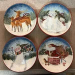 4 Susan Winget Certified International Pasta Bowls Santa Reindeer Snowman Bear. Fixed Price $24.99.