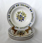 Mikasa Provencal Dutch Treat Floral Rimmed Soup Bowls 8.5" Japan (set Of 5). Fixed Price $26.95.