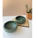 Set Of 2 Green Glazed Studio Pottery Bowls Signed Fox Mcm Art Decor. Fixed Price $43.99.