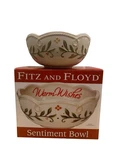 Fitz Floyd 2010 Porcelain Warm Wishes Holiday Sentiment Bowl Brand New. Fixed Price $24.99.