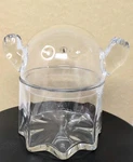 Ikea Kustfyr Bowl With Lid, Ghost Clear Glass, 5" Halloween Decor Mint. Fixed Price $42.00.
