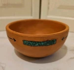 Jim Fuller Native American Malachite Inlay Terracotta Bowl Sign Arrow Red Clay. Fixed Price $37.99.