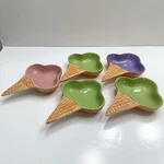 Century Waffle Cone Ice Cream Dish Lot Of 5 Ceramic. Fixed Price $23.74.