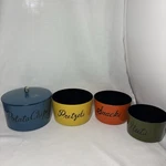 Vtg Mid Century 4 Piece Nesting Snack Bowl Set Lacquer Ware Japan Kitchen Euc. Fixed Price $29.99.