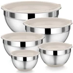 P&p Chef Mixing Bowls With Lids Set Of 5, Stainless Steel Nesting Salad .... Fixed Price $134.14.