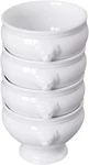 Ceramic 12 Oz Set Of 4 Lion Head Porcelain Soup Bowls White Microwave Safe. Fixed Price $52.47.