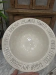 Bistro Sentiment Salad Bowl White Vegetable Fruit Words Large. Fixed Price $42.95.